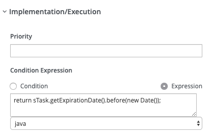 jBPM settings for what to do if the task is expired.