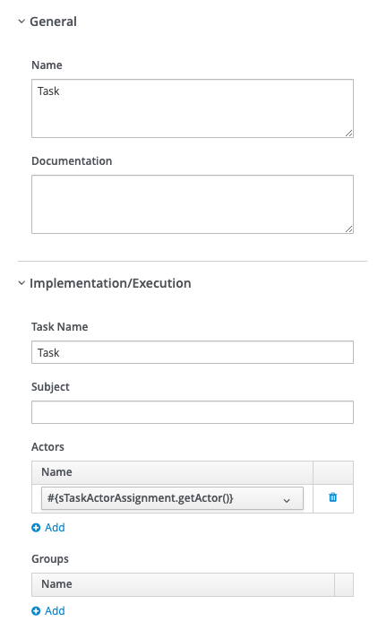 jBPM showing task actor setup