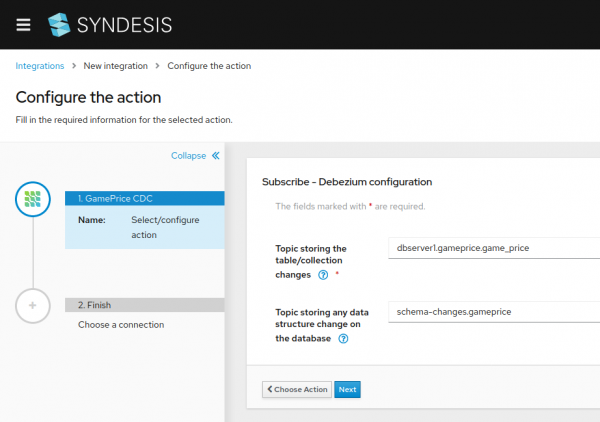 A screenshot of the new-integration screen in Syndesis.