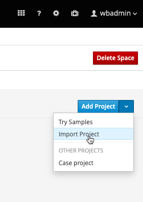 Add Project - Import Project