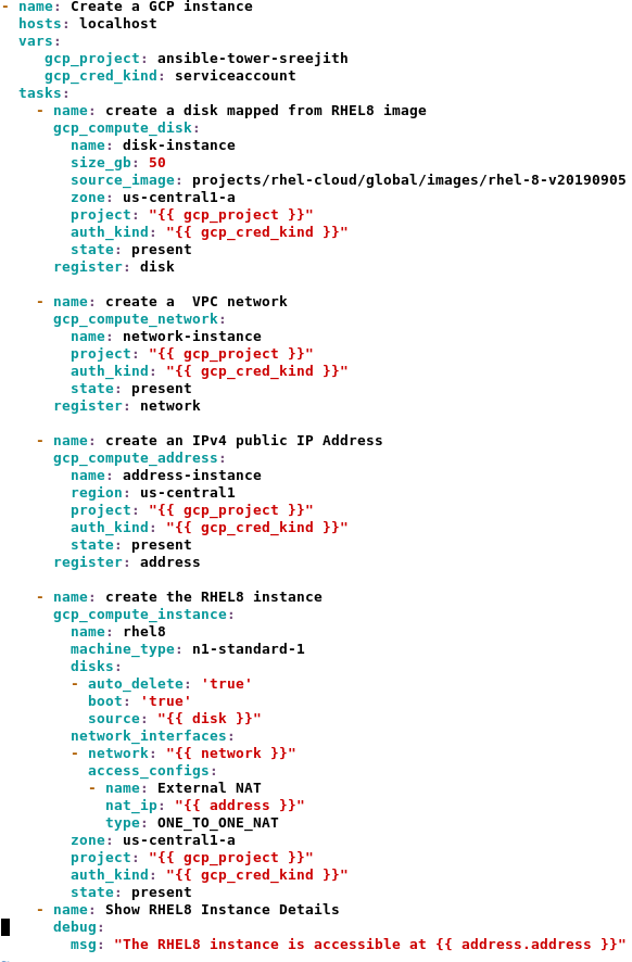 Ansible_GCP_Playbook A screenshot of the Ansible playbook.