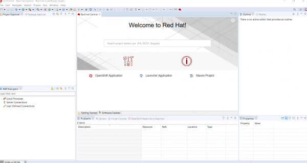 A screenshot of the new OpenShift Application Explorer view.