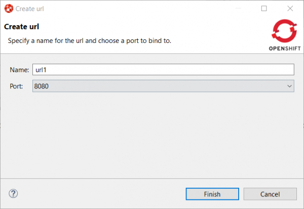 A screenshot of the new window to configure the URL endpoint.