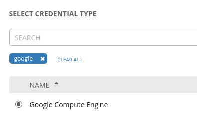 select_credential_type A screenshot of the dialog to select the credential type.