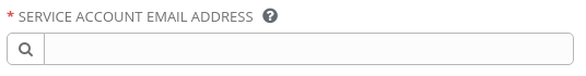 service_account_email_address A screenshot of the field to enter an email address.