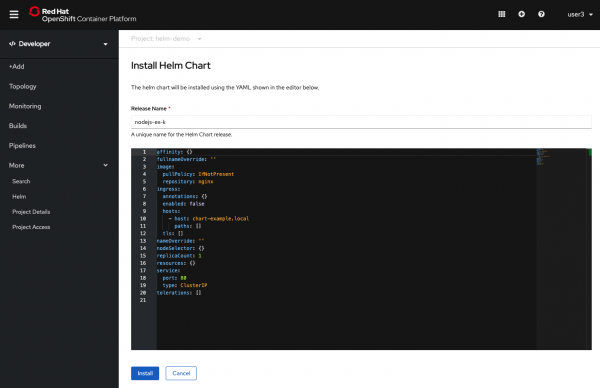 Installing a Helm Chart