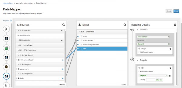 A screenshot of the dialog to map the values of each step.