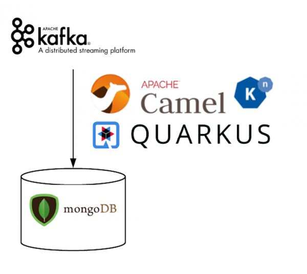 A flow diagram of the database objects being sent to the MongoDB database.