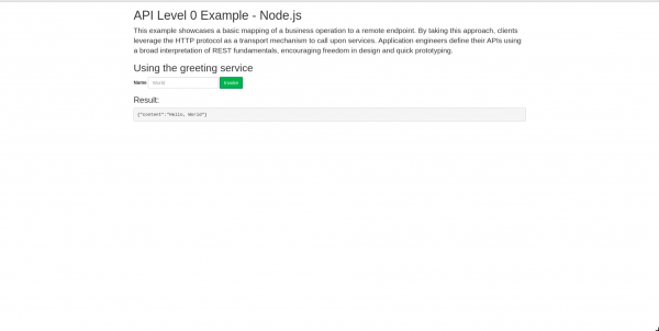 nodejs-serverless-applicaiton A screenshot of the Express.js application displayed in browser.