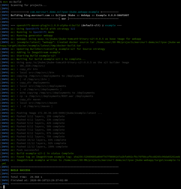 mvn oc:build