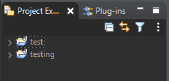 A screenshot of square tabs in the Eclipse dark theme.