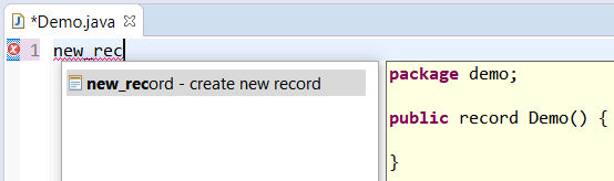 A screenshot of the new_record template option.