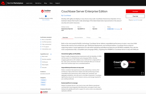 Screen Shot 2020-09-04 at 10.42.06 AM The Couchbase Server Enterprise Edition page with purchase and free trial options