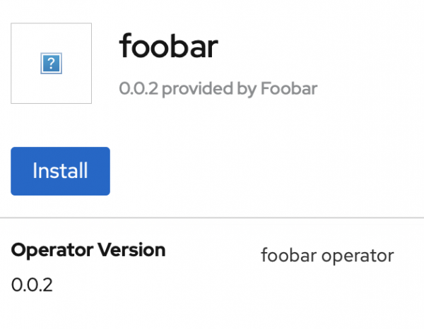 Verify the OperatorHub console and validate that the available Operator version is 0.0.2