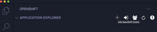 The 'Add OpenShift Cluster' option is a link in the upper-right corner of the screen.