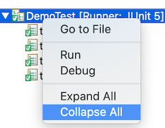 Collapse All is highlighted in a dropdown list.