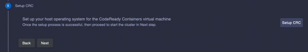 Set up your host operating system for the CodeReady Containers virtual machine