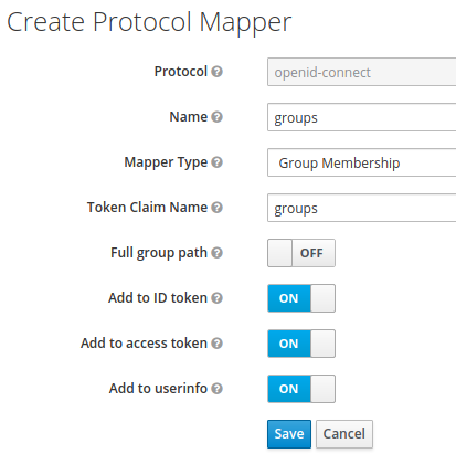Create a new mapper with all the necessary field values to the microservice for X forwarded groups