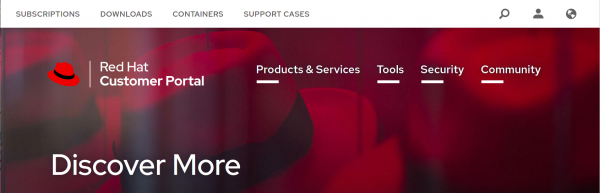 The account icon is shown in the upper-right corner of the Red Hat Customer Portal.