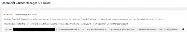 The OpenShift API token.