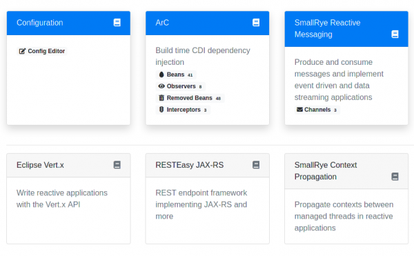 Extensions in the Quarkus Dev UI