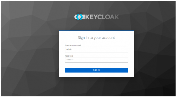 Keycloak login page