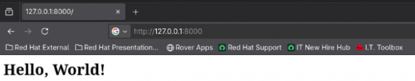 Connect using your browser to http://127.0.0.1:8000 and check your configuration.