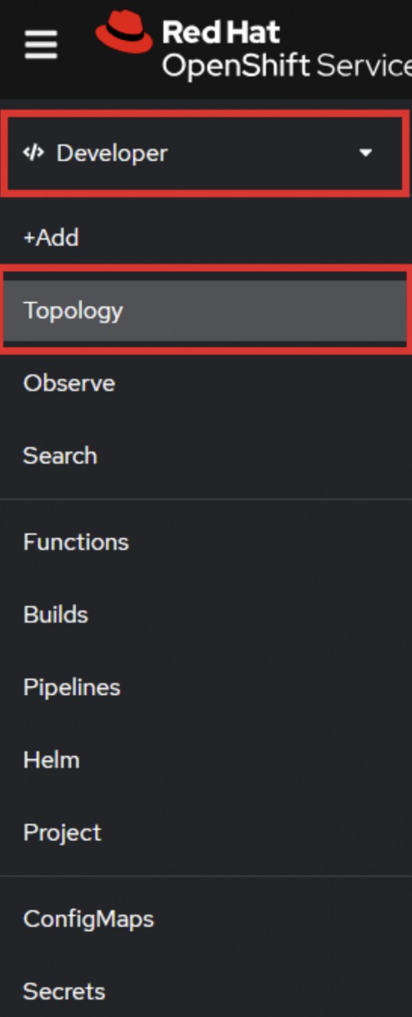 Choose Topology to see your application.