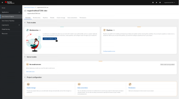 Creating a workbench under Data Science Project