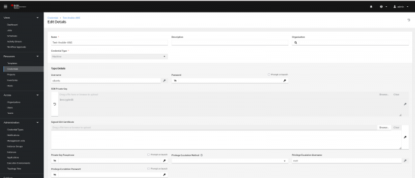 Figure 2: Create machine credentials