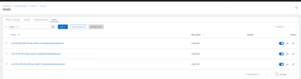 Figure 4: AWS hosts in Inventory