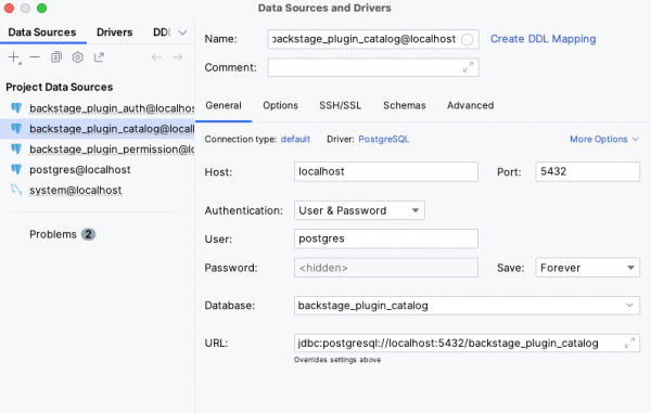 Connect with PostgreSQL database locally.