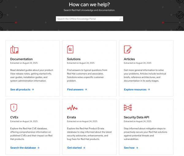 The Offline Knowledge Portal search interface.