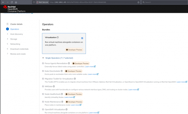 Assisted UI where you can provide installation details.
