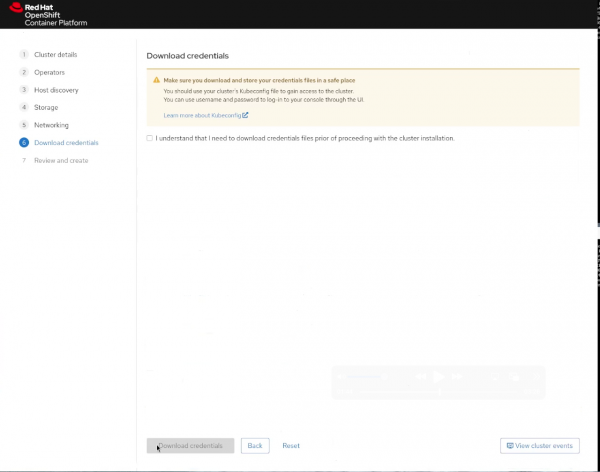 Assisted UI cluster details section.