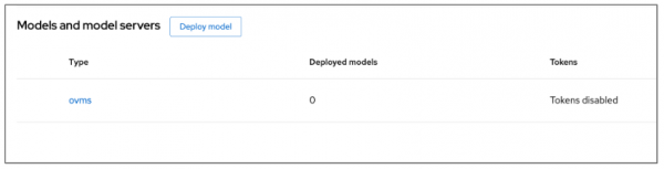 Figure 15: The model server in this example was configured with ovms, the OpenVINO Model Server.