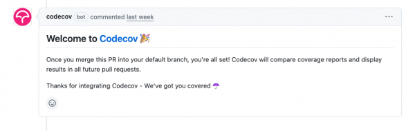 This shows the onboarding of Codecov.