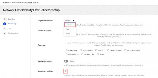 The "Deployment model" field provides a new "Service" option.