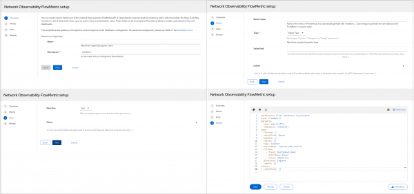 This shows the four steps in the FlowCollector Metric.