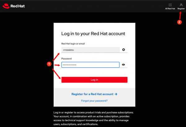 Log into your Red Hat account to access the Developer Sandbox for Red Hat OpenShift.