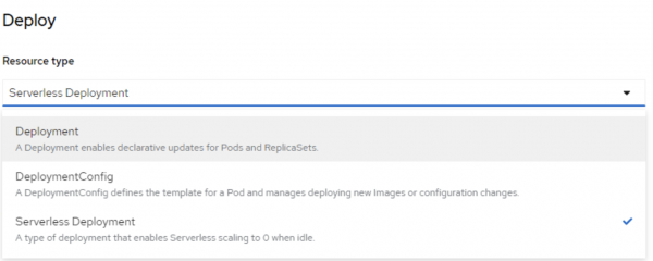 Resource type should be Deployment.