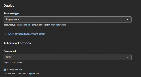 Resource type should be Deployment.