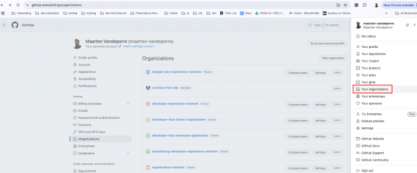 Create GitHub organization