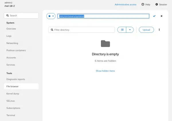 The Files plug-in allows you to locate and edit files in the web console.
