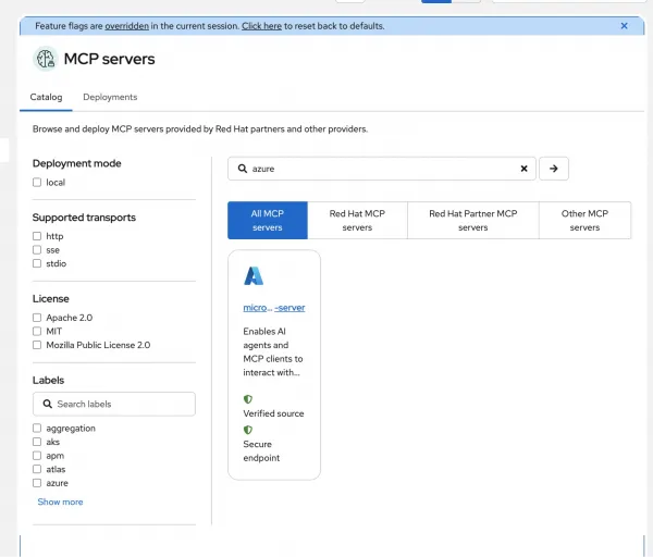 The MCP servers catalog from Red&nbsp;Hat&nbsp;AI.