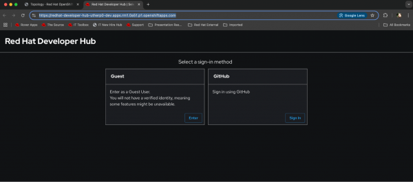 The Podman Desktop developer tool and the CI/CD tools Argo CD, SonarQube, and Quay.io are pre-installed.