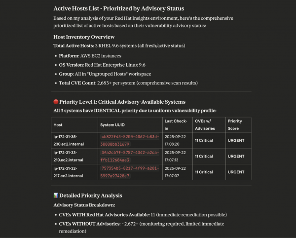 An overview of systems, sorted by priority.