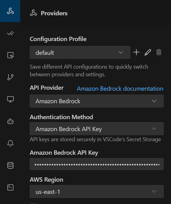 Kilo Code with AWS Bedrock configuration