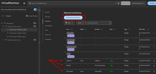 A chart showing added net-attachments to the OCPVirt RHOSO hosted worker.