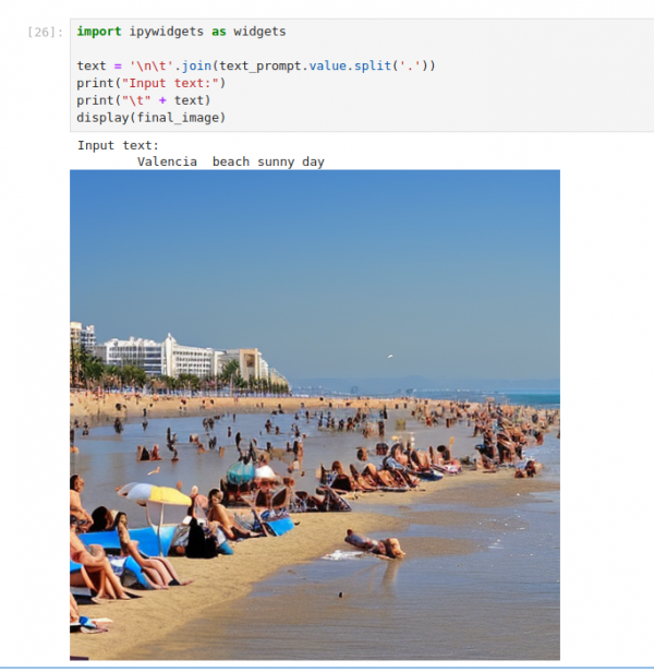 Generated beach image with the keywords Valencia, beach, sunny and day